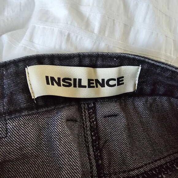Insilence Women Daily Divided Low Waisted Wide Denim Jeans - 2024 - Black - Sz M - Picture 10 of 16